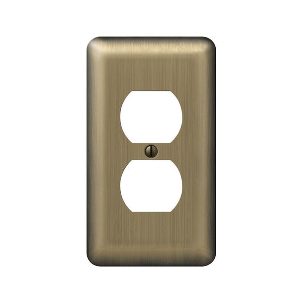 Amerelle Wall Plate, Number of Gangs: 1 gang Stamped Steel, Brushed Brass Finish, Brass 154D - main